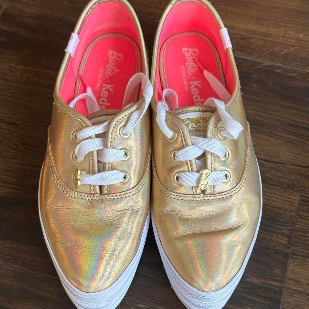 Keds x Barbie Gold Platform Sneakers